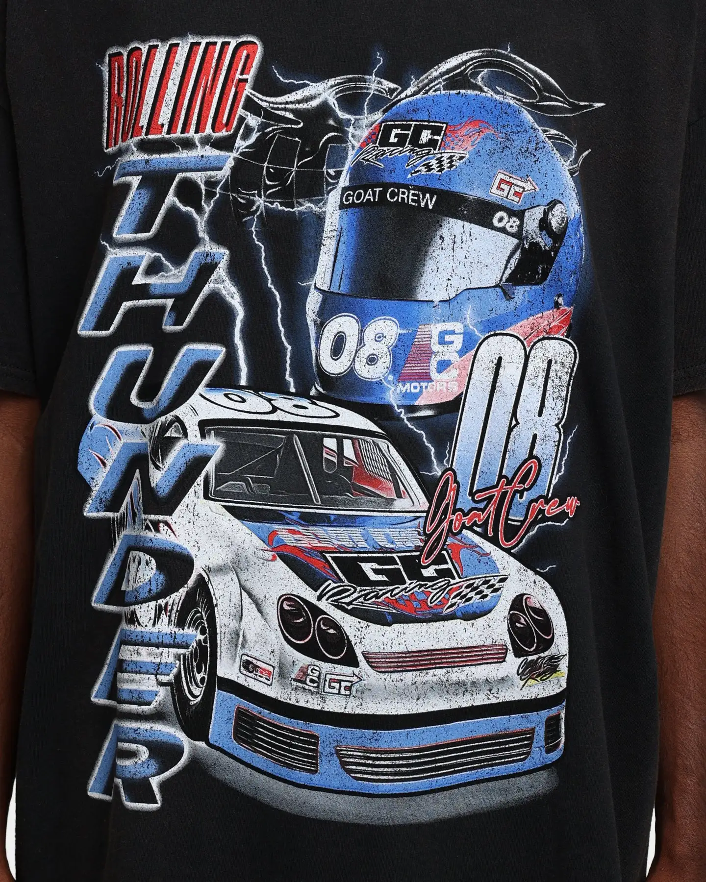 Goat Crew Rolling Thunder Vintage T-Shirt Washed Black - Image 2