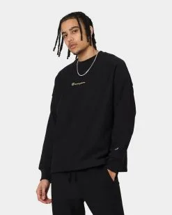 Champion Reverse Weave Relaxed Hem Crewneck Black/Gold
