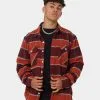 Brixton Bowery Flannel Jacket Mahogany Plaid