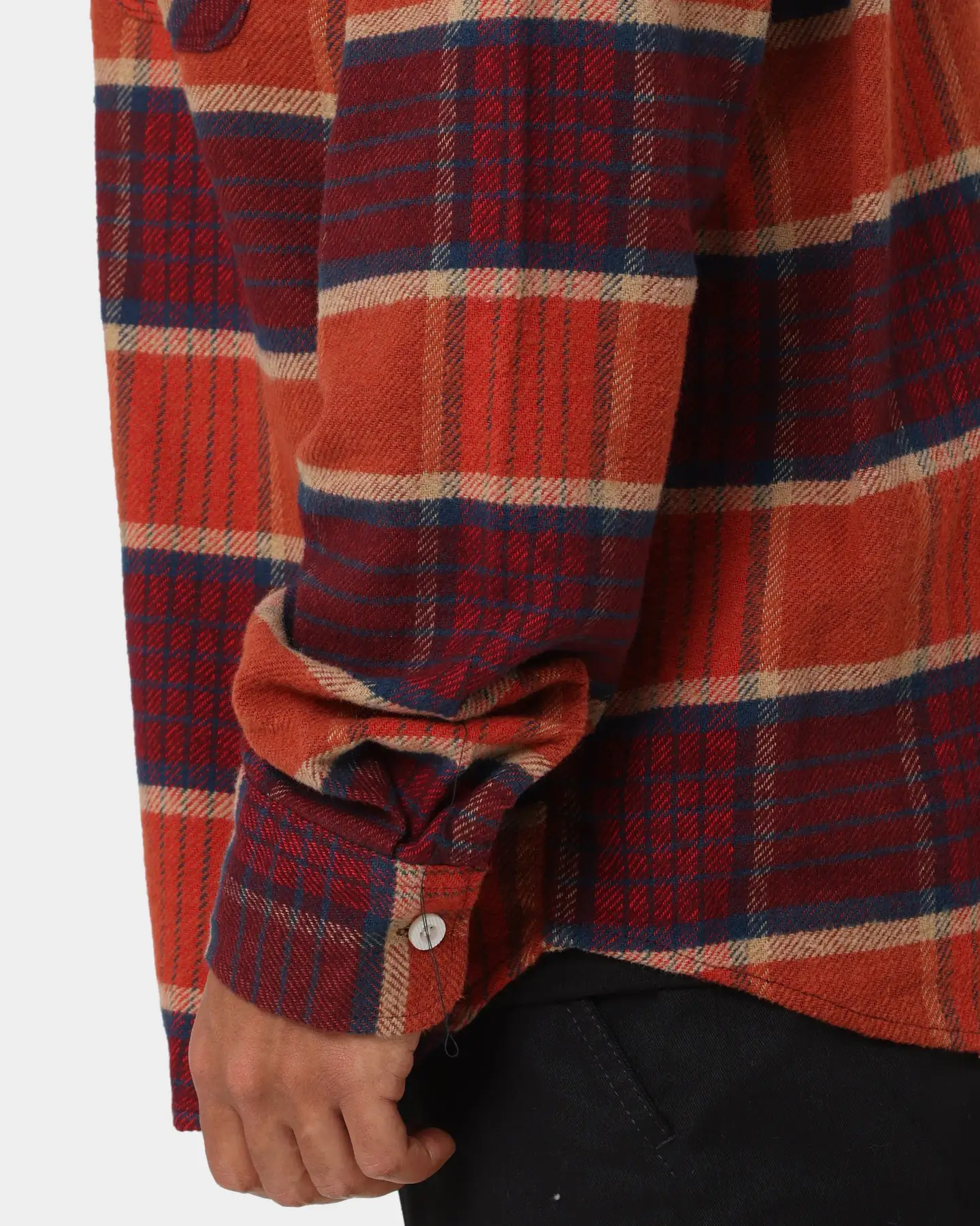 Brixton Bowery Flannel Jacket Mahogany Plaid - Image 7