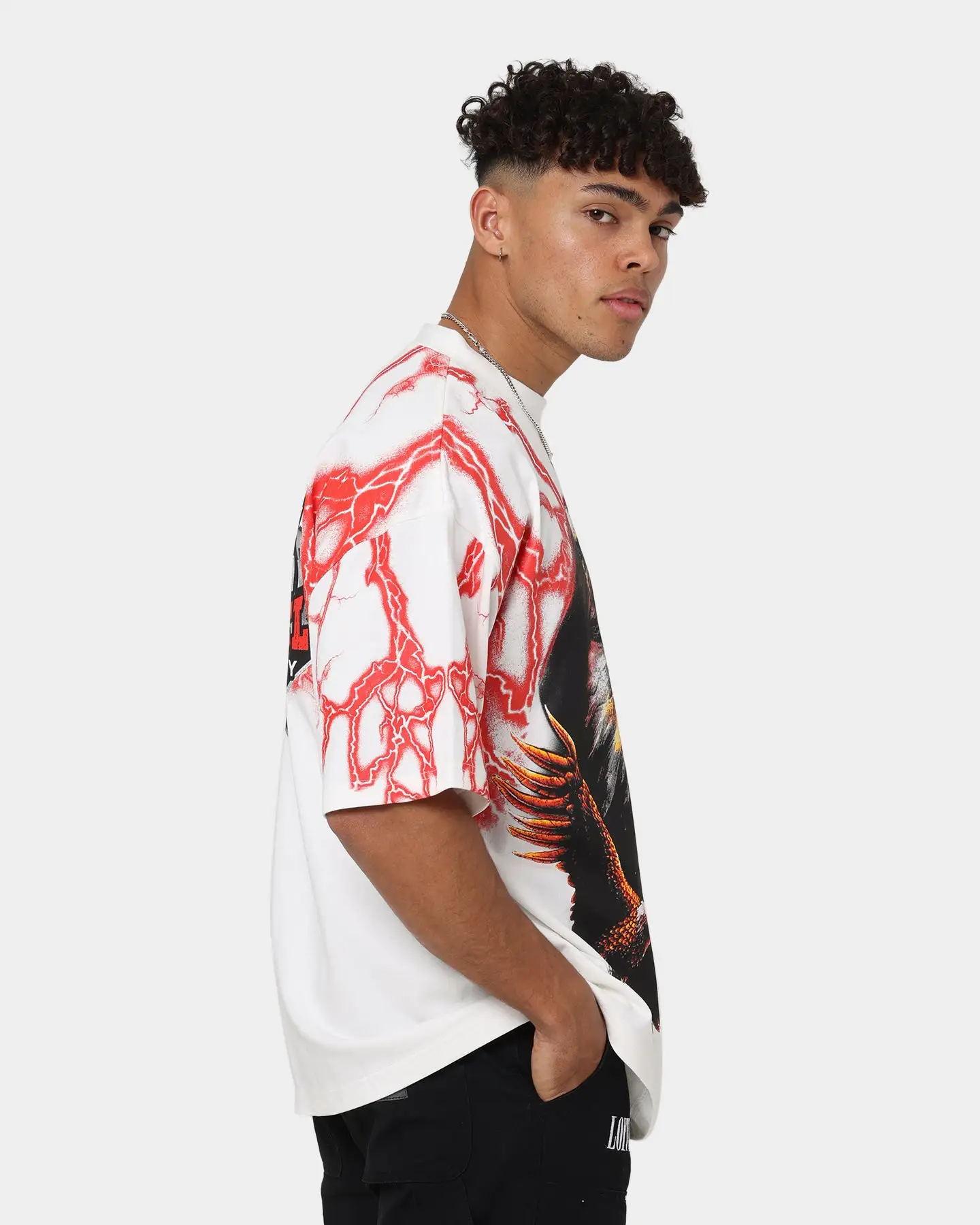 Loiter Lightning Eagle T-Shirt Charcoal - Image 6