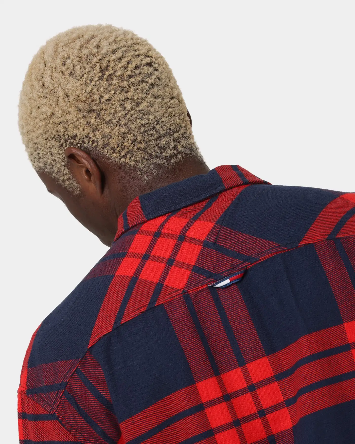 Tommy Jeans TJM Buffalo Check Zip Overshirt Deep Crimson - Image 8