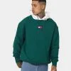 Tommy Jeans TJM Relaxed Block Mix Media Hoodie Dark Turf Green