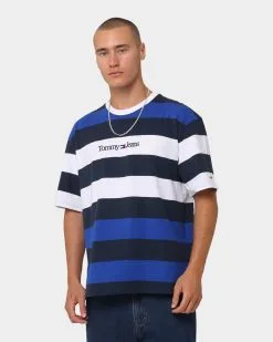Tommy Jeans TJM Skater Serif Stripe T-Shirt Twilight Navy