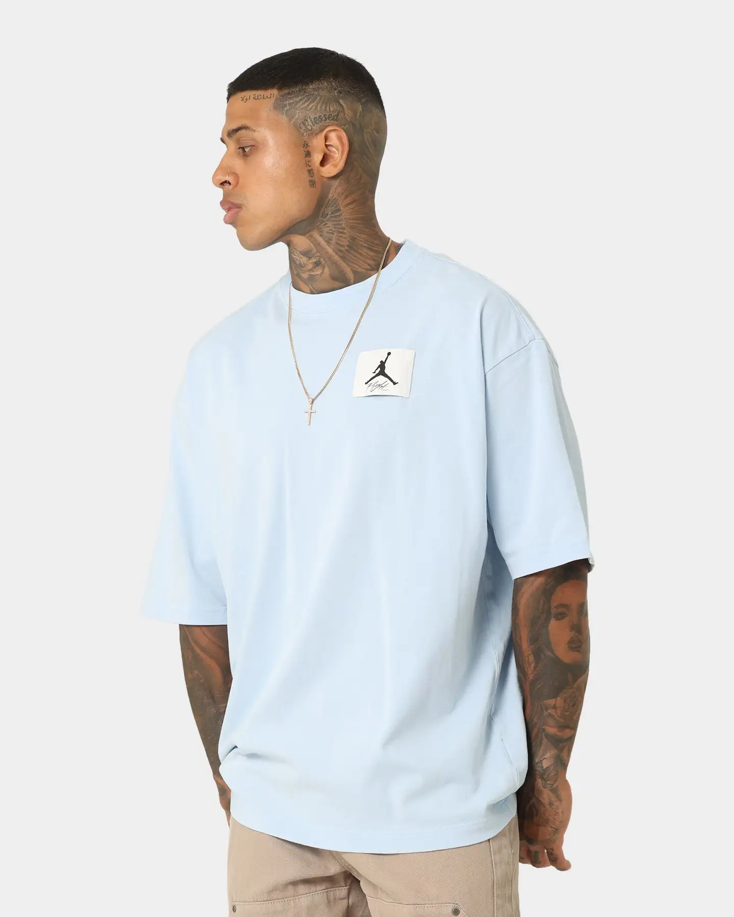 Jordan Flight Essential Oversized Washed T-Shirt Ice Blue - Image 6