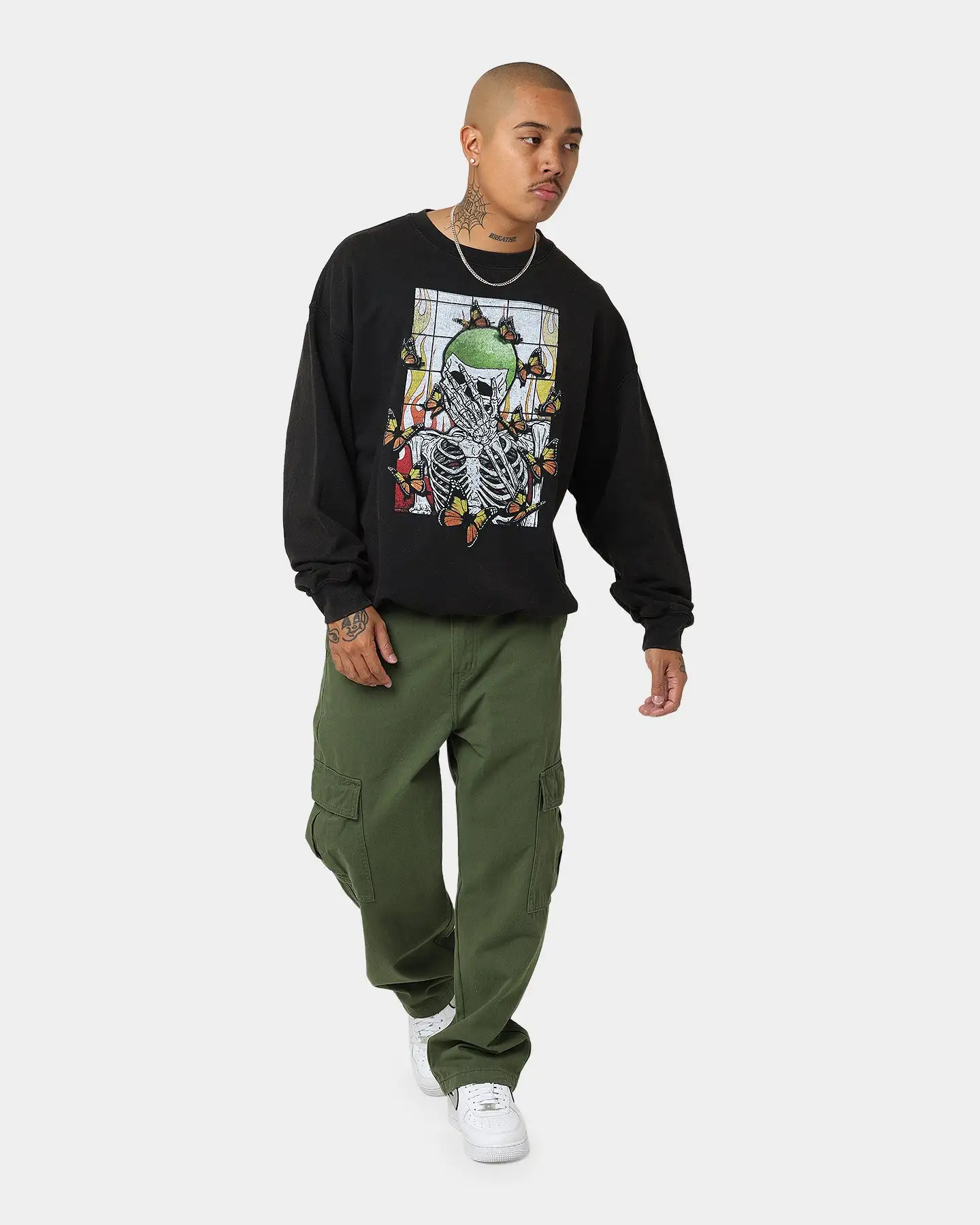 Goat Crew Green Skeleton Crewneck Black - Image 2