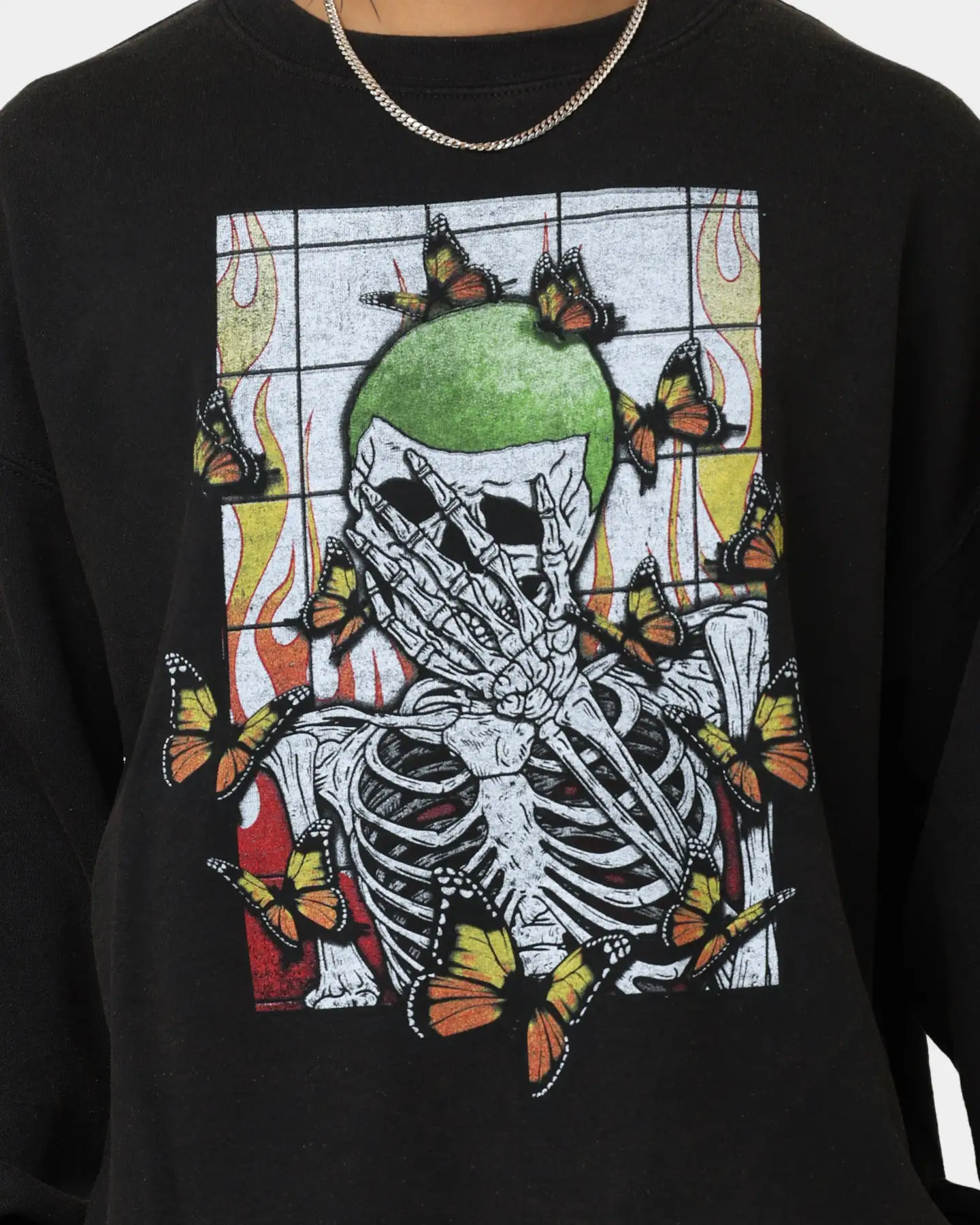 Goat Crew Green Skeleton Crewneck Black - Image 3