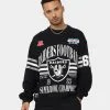 Majestic Athletic Las Vegas Raiders Champion Arch Stripe Crewneck Faded Black