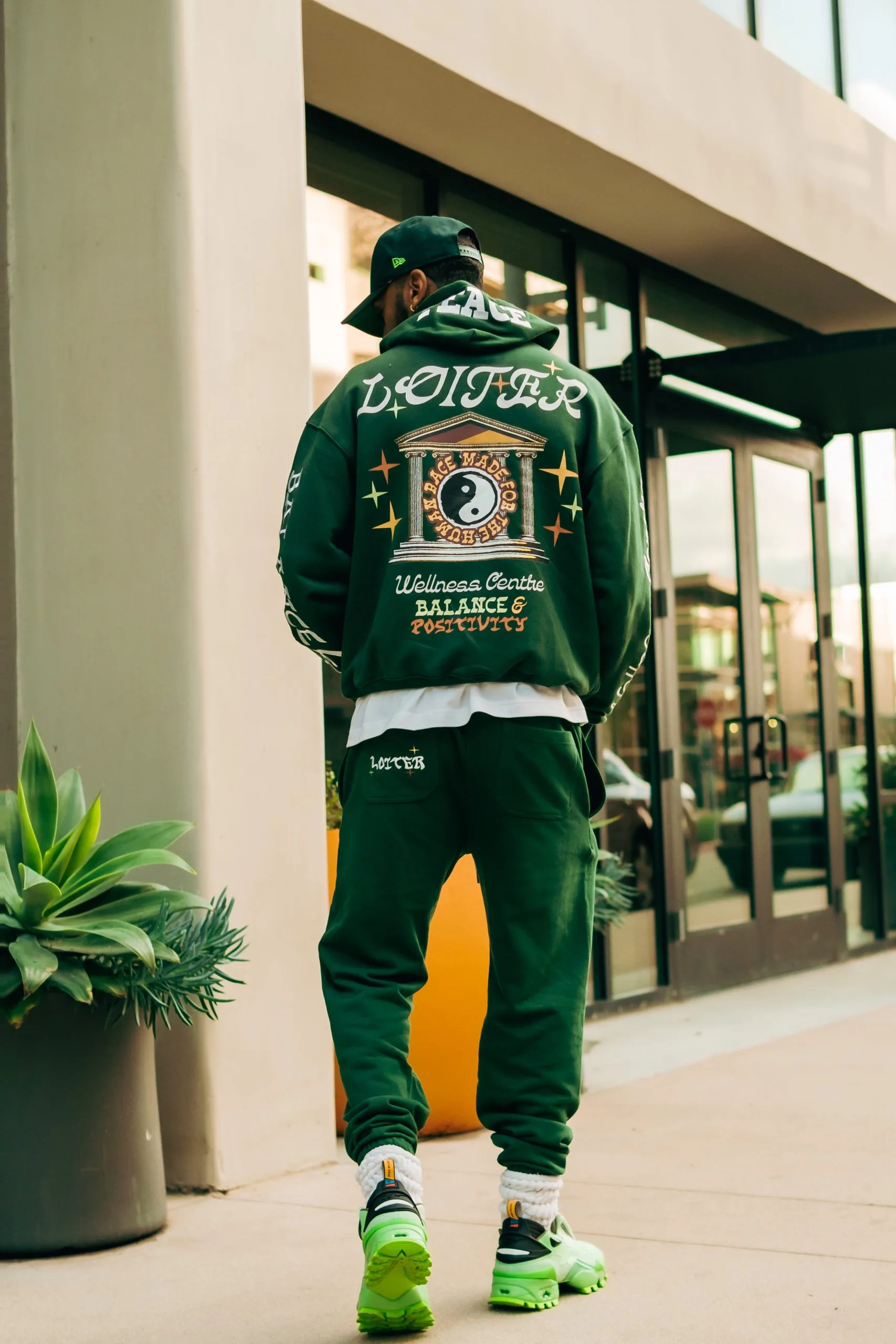 Loiter Peace Walker Hoodie Green - Image 2