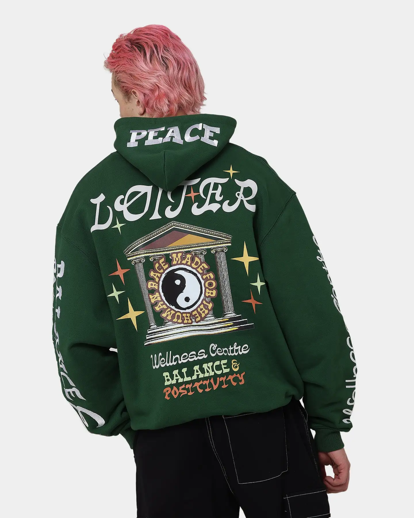 Loiter Peace Walker Hoodie Green