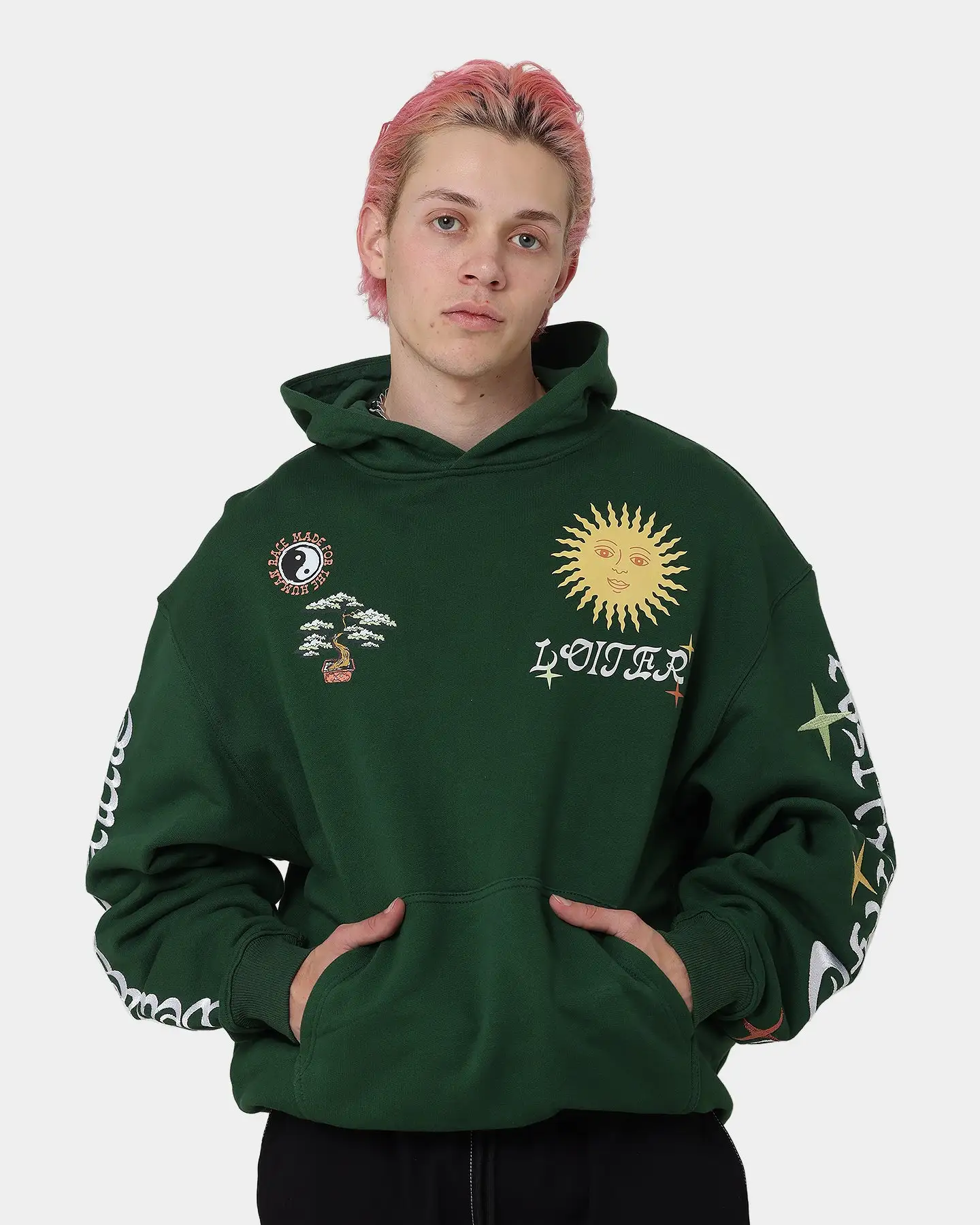 Loiter Peace Walker Hoodie Green - Image 3