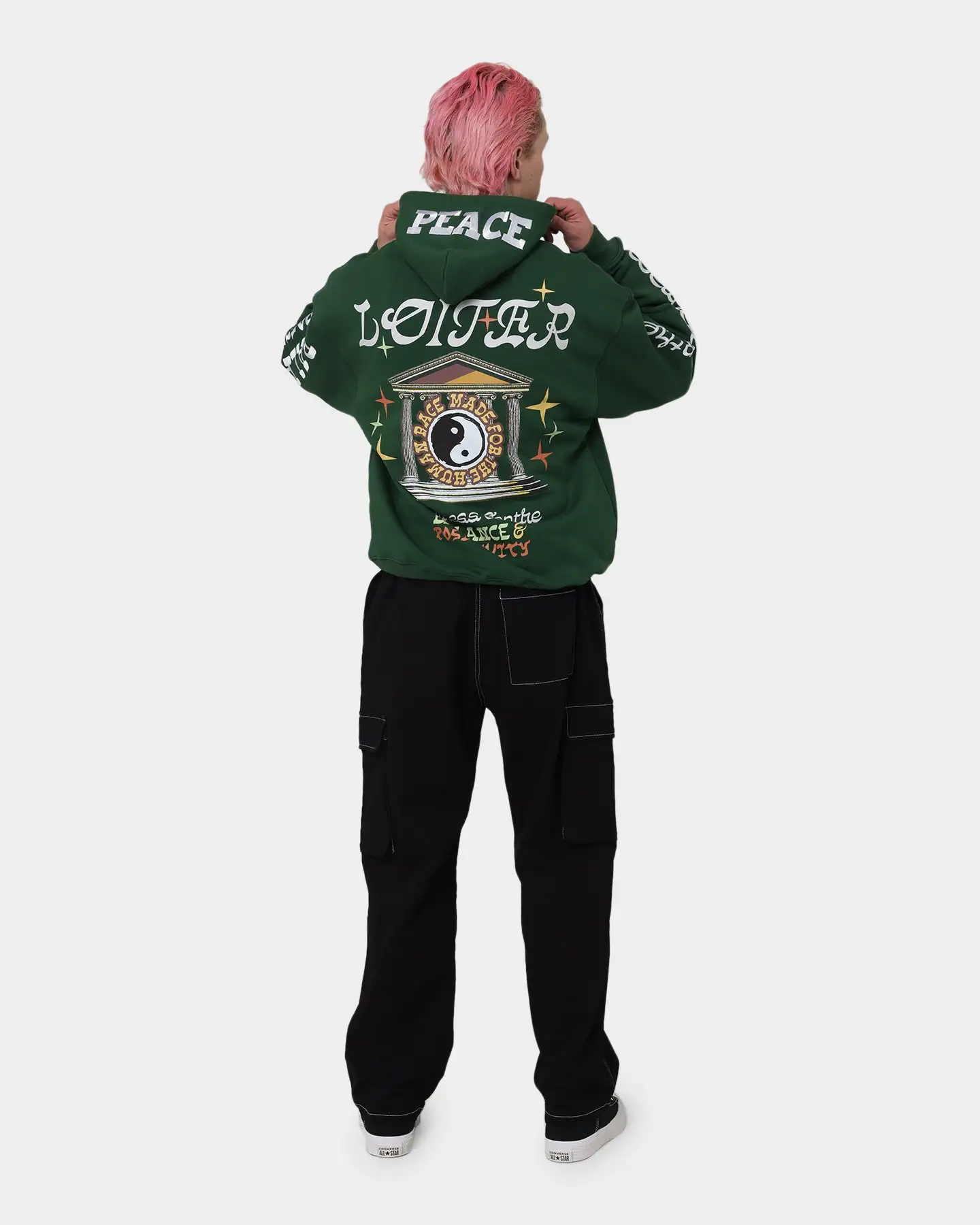 Loiter Peace Walker Hoodie Green - Image 4