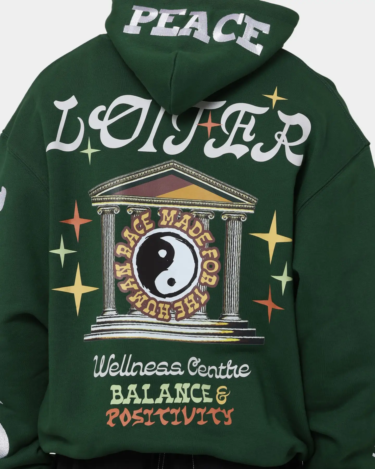 Loiter Peace Walker Hoodie Green - Image 6