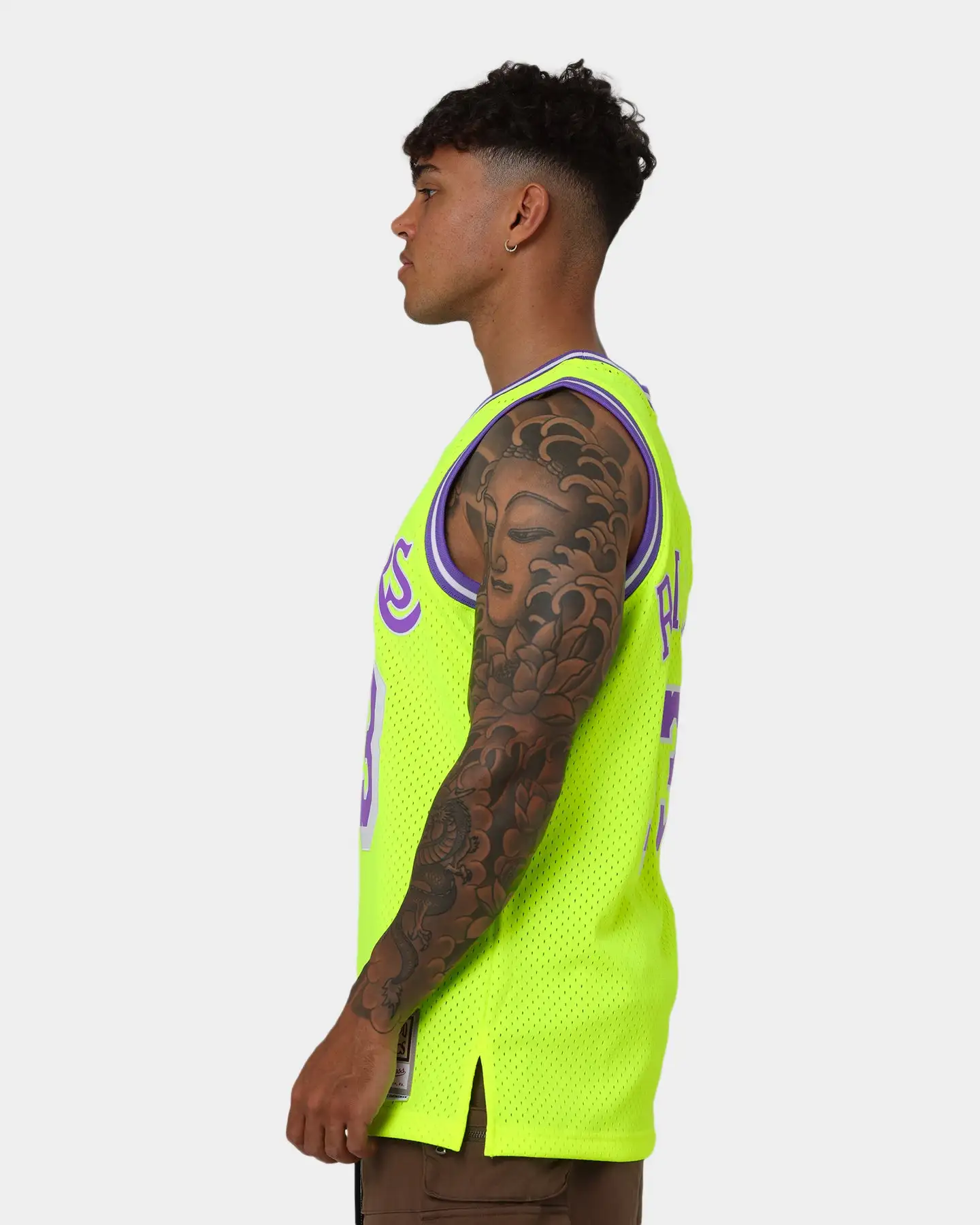 Mitchell & Ness Dennis Rodman Los Angeles Lakers '98-'99 Neon Jersey Neon Yellow - Image 7