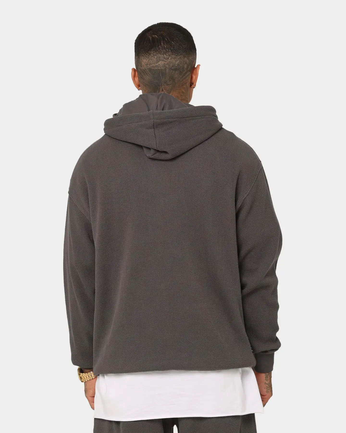 Saint Morta Waffle Hoodie V2 Slate - Image 4