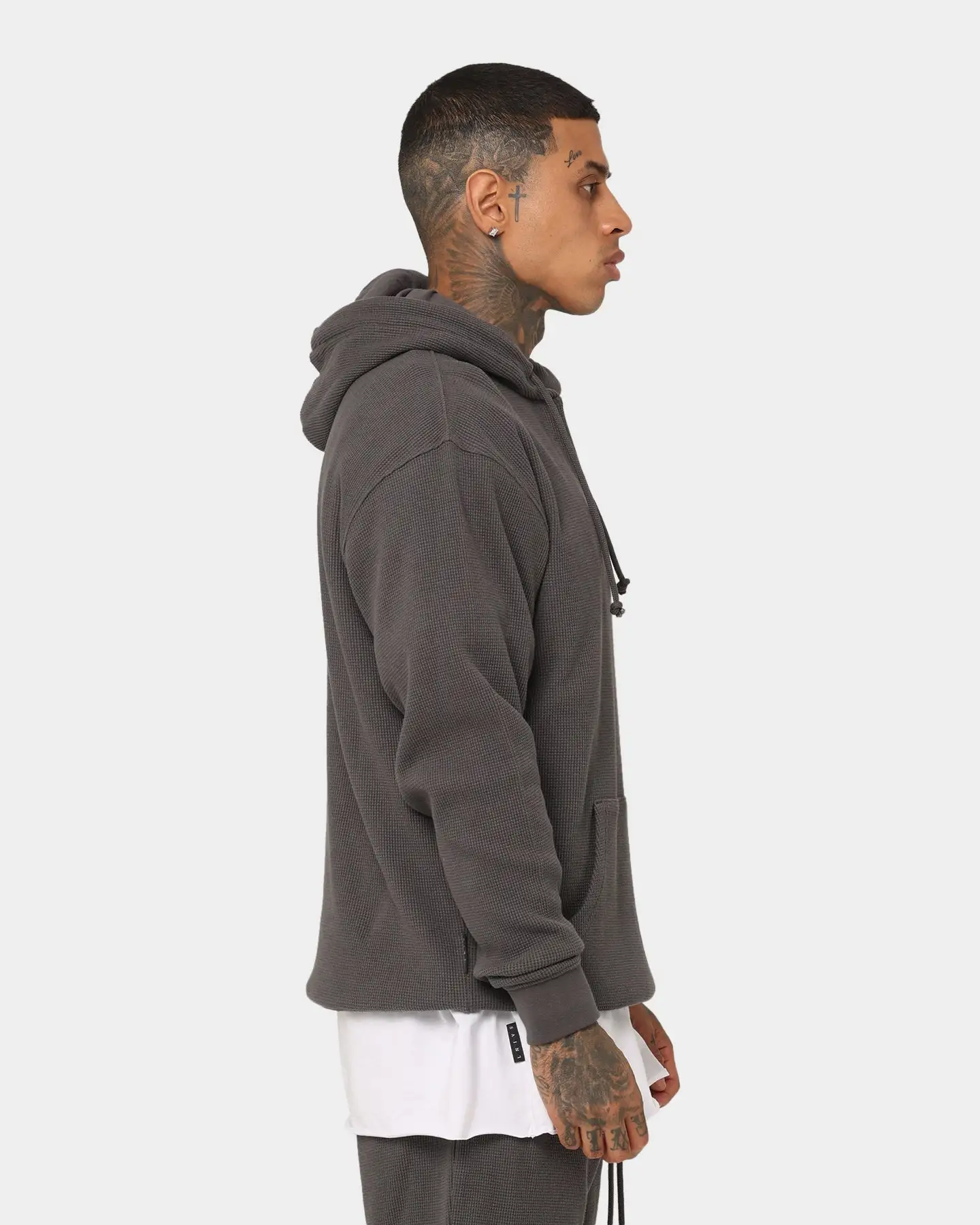 Saint Morta Waffle Hoodie V2 Slate - Image 5