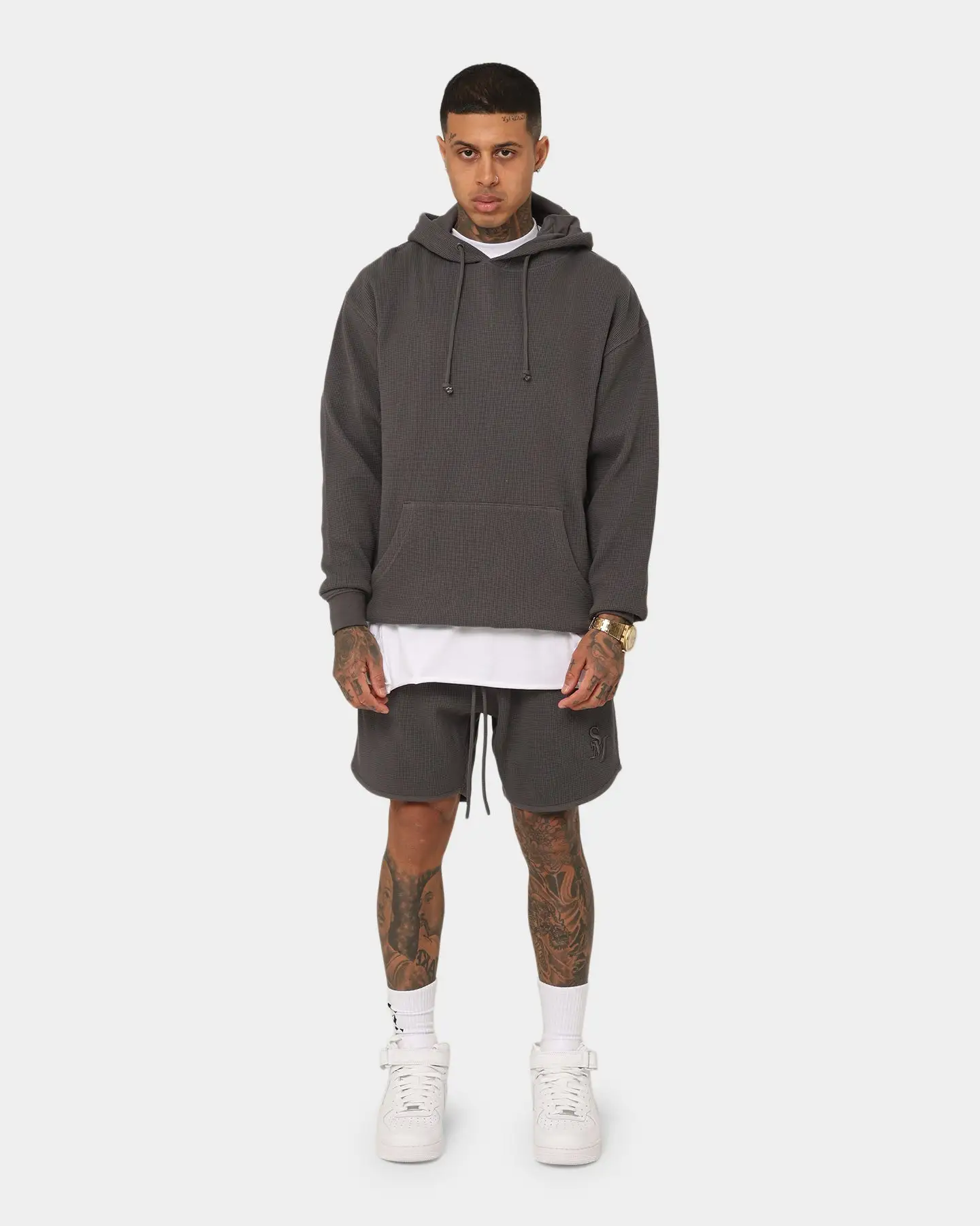 Saint Morta Waffle Hoodie V2 Slate - Image 7