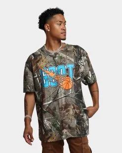 Goat Crew Goat Swish Logo T-Shirt Camo/Blue