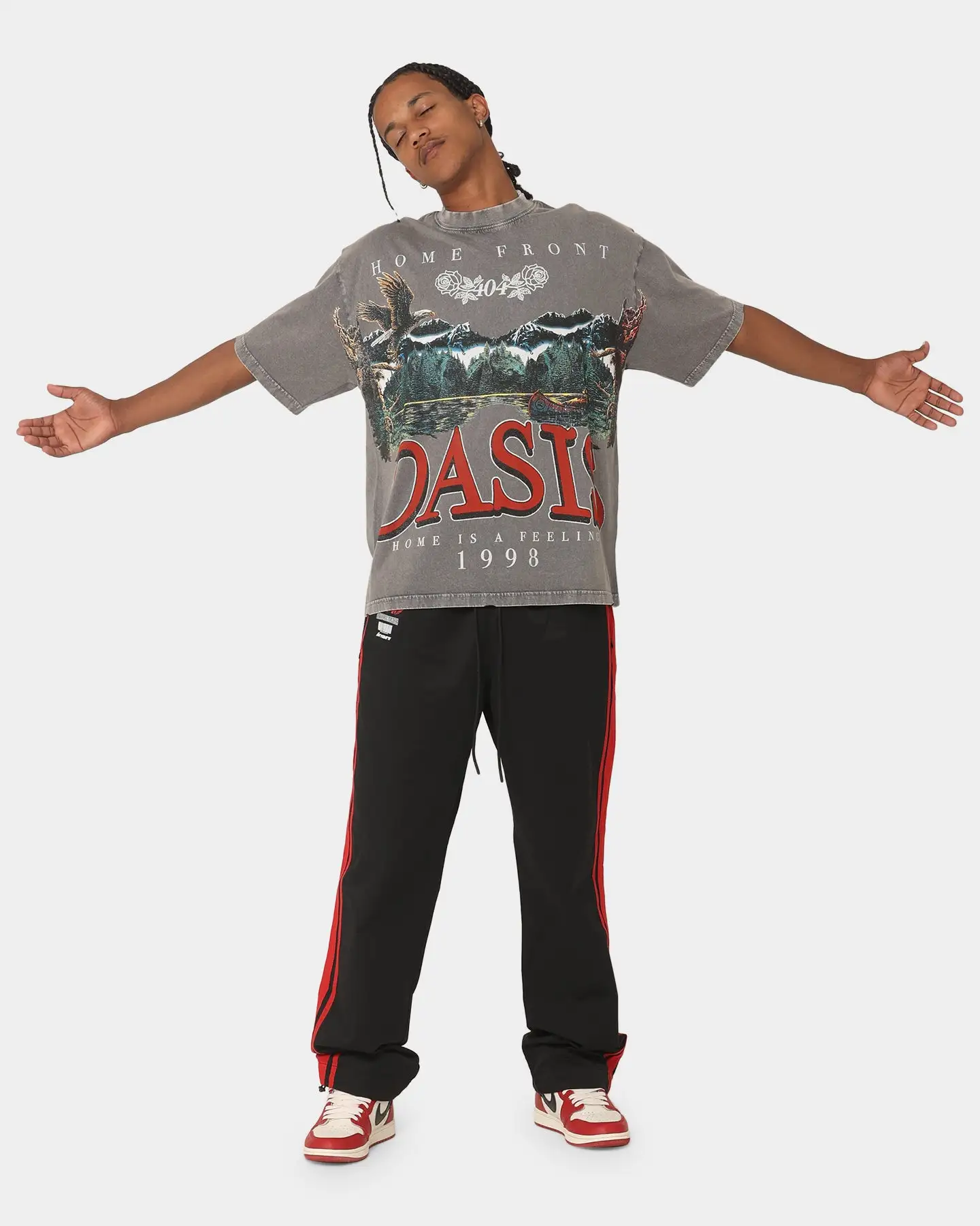 404 Oasis Vintage T-Shirt Charcoal - Image 2