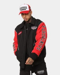 Saint Morta Pro Racing Bomber Jacket Black/Red