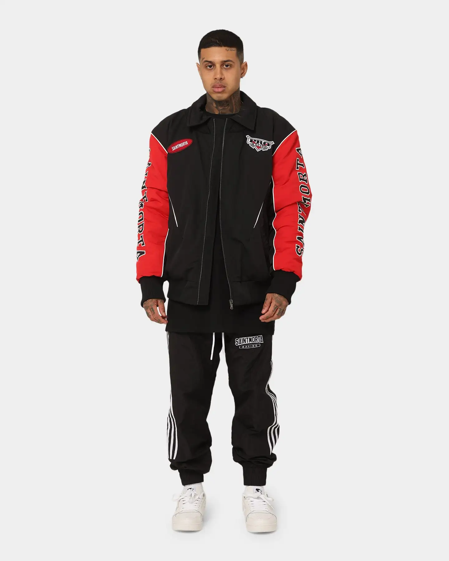 Saint Morta Pro Racing Bomber Jacket Black/Red - Image 11