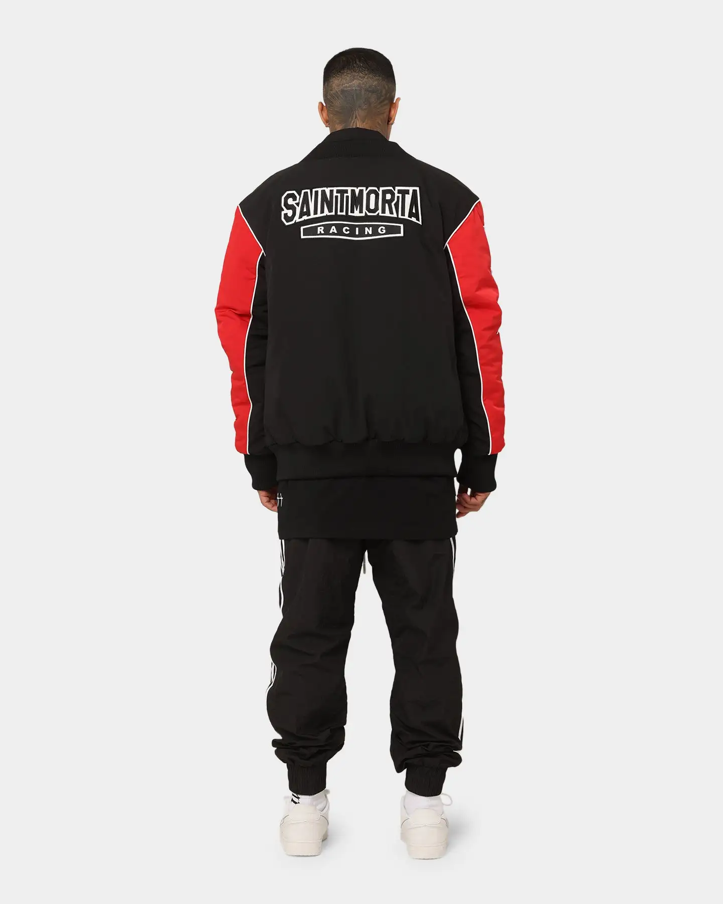 Saint Morta Pro Racing Bomber Jacket Black/Red - Image 12