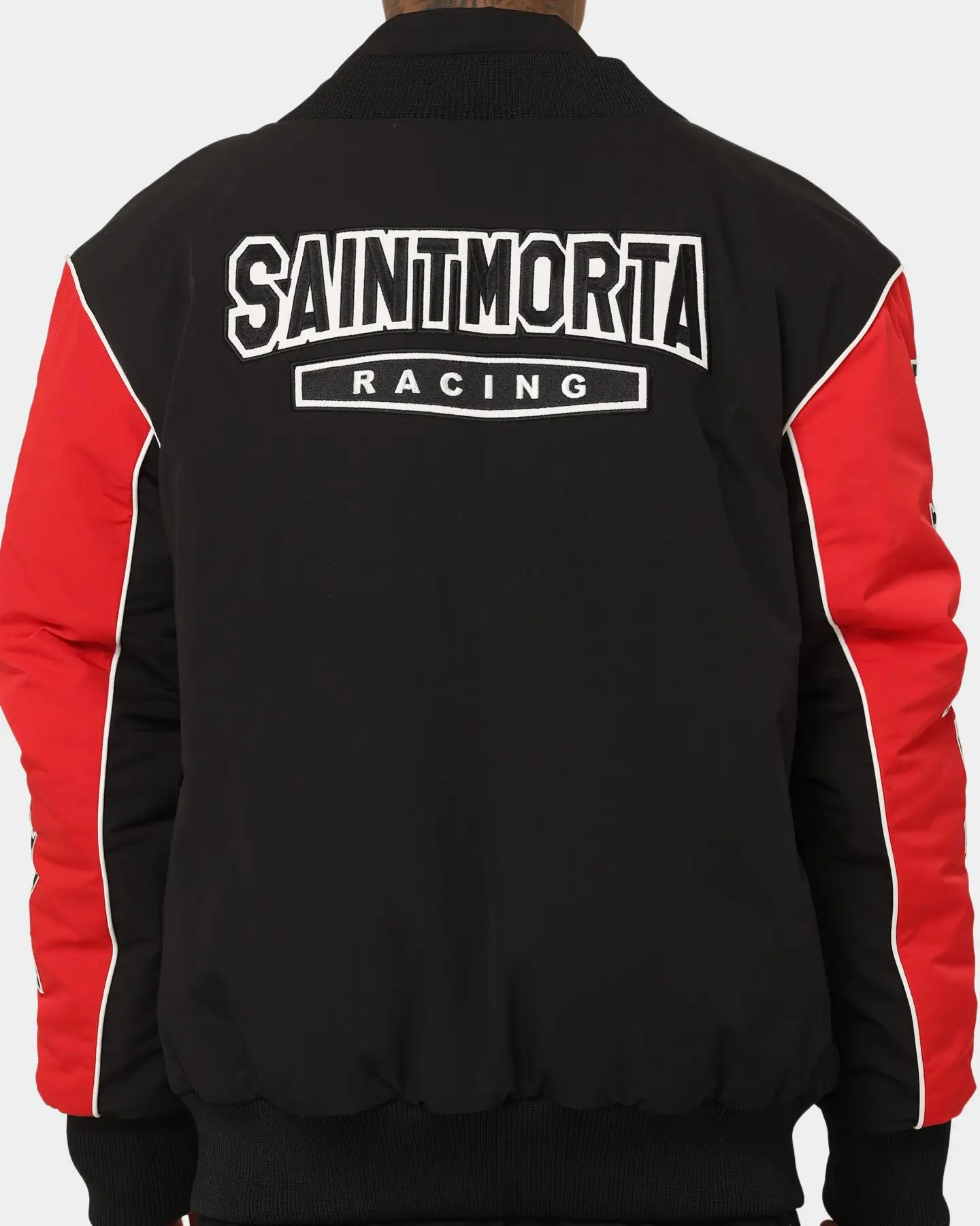 Saint Morta Pro Racing Bomber Jacket Black/Red - Image 5