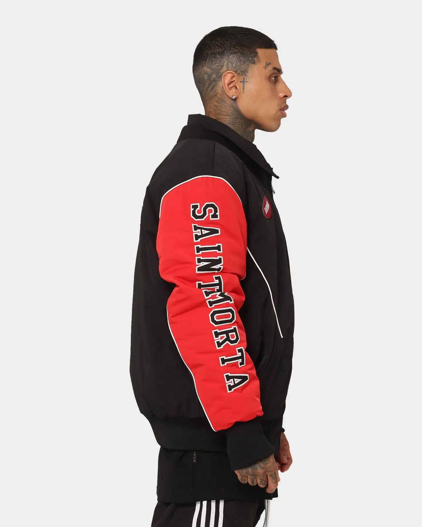 Saint Morta Pro Racing Bomber Jacket Black/Red - Image 6