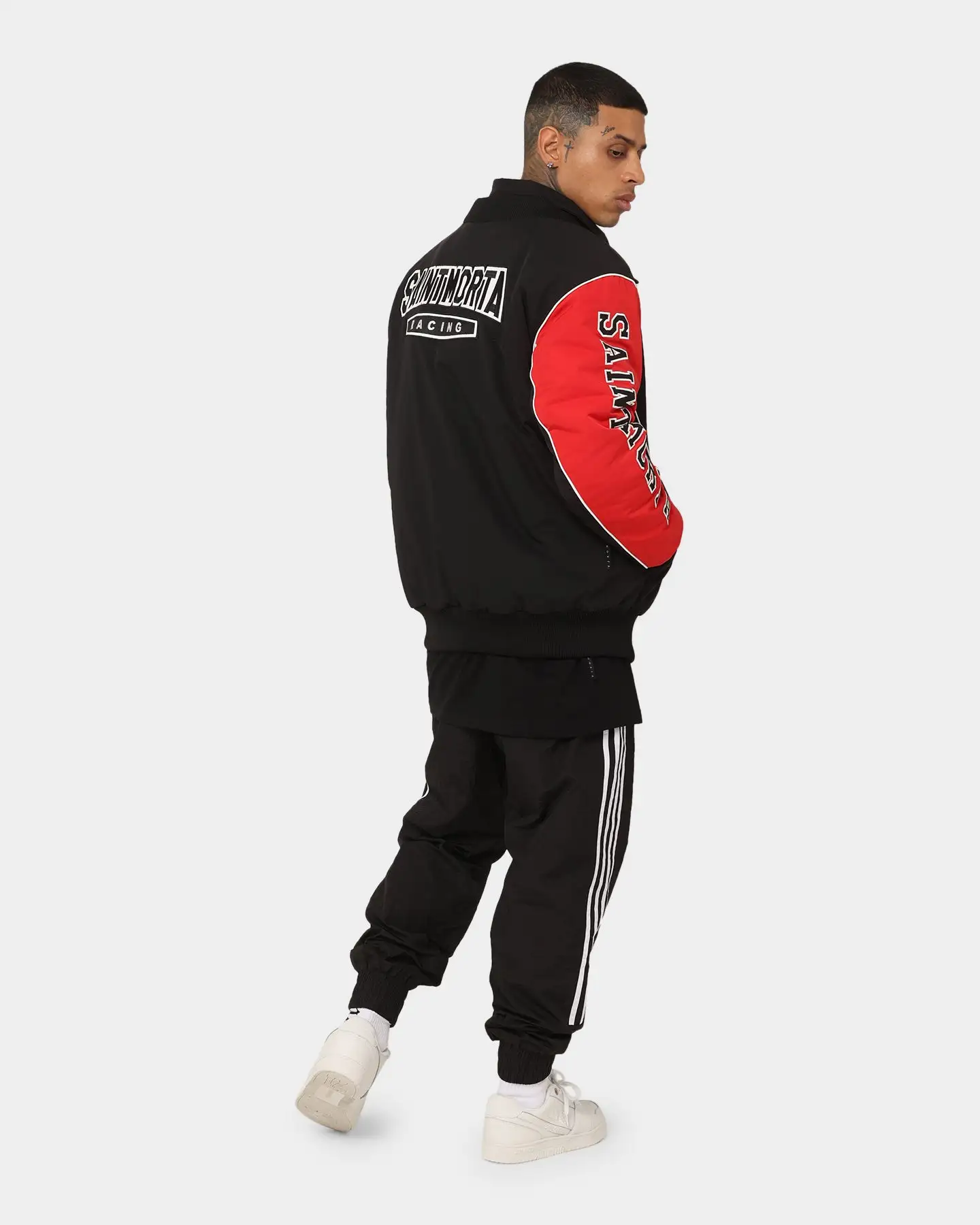 Saint Morta Pro Racing Bomber Jacket Black/Red - Image 8