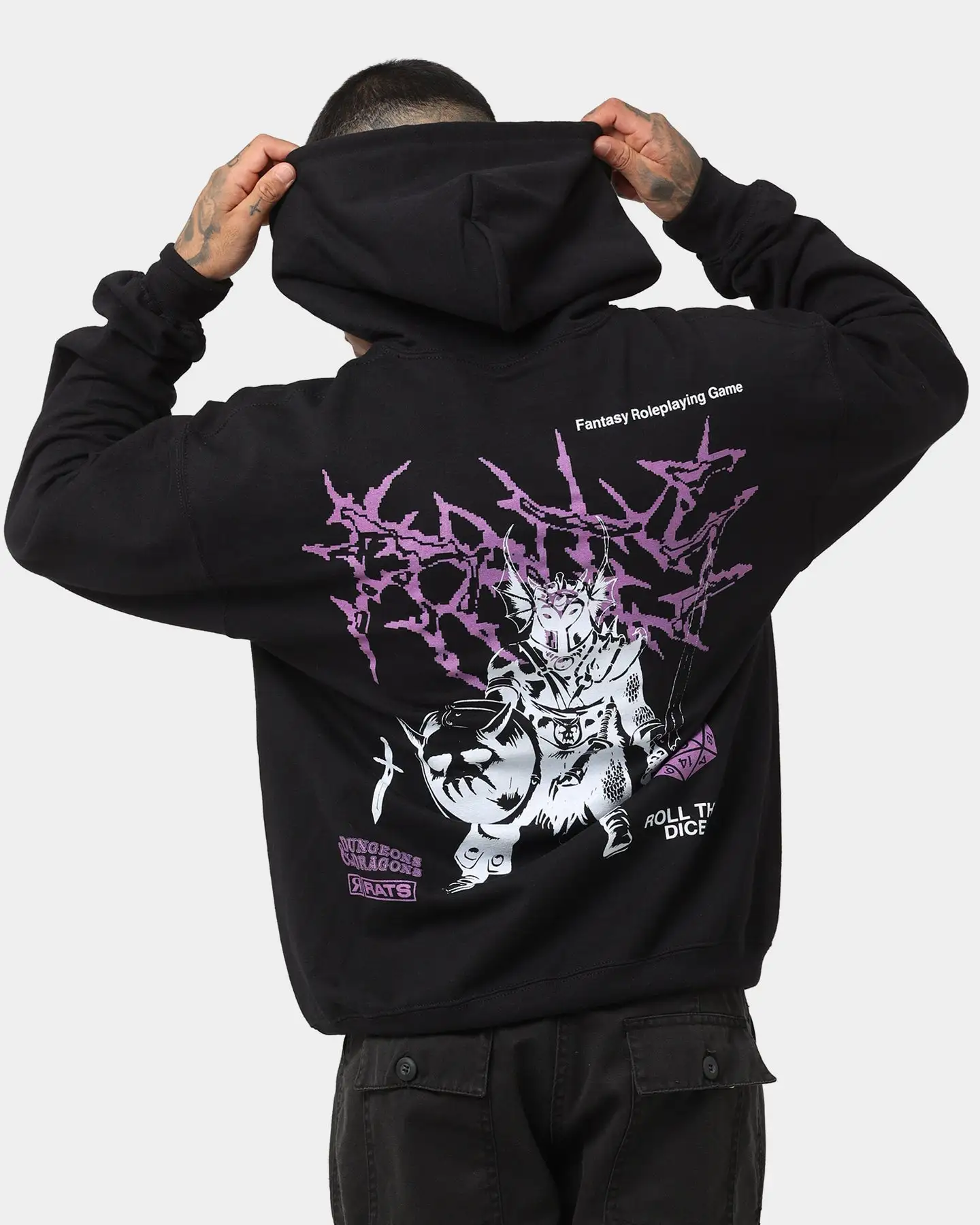Rats Get Fat X Dungeons And Dragons Warduke Premium Vintage Hoodie Black - Image 2