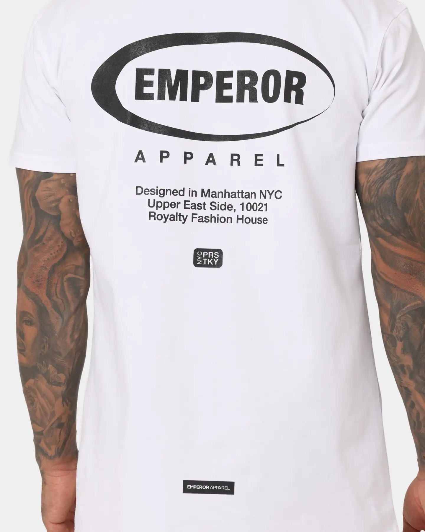 Emperor Apparel Ovale Hustle T-Shirt White - Image 5