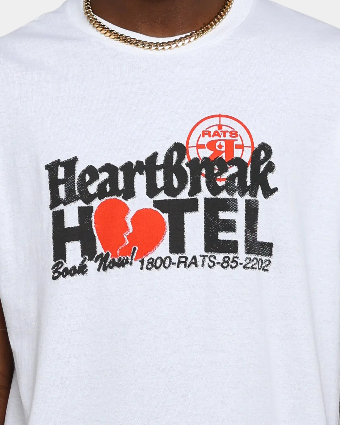 Rats Get Fat Heartbreak Hotel T-Shirt White - Image 4