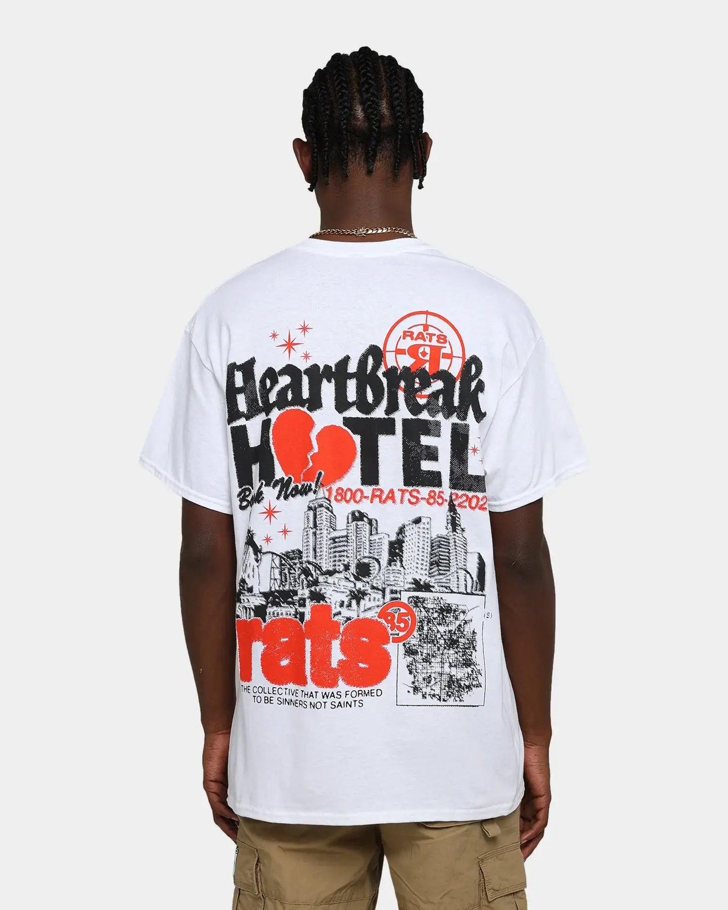 Rats Get Fat Heartbreak Hotel T-Shirt White - Image 5