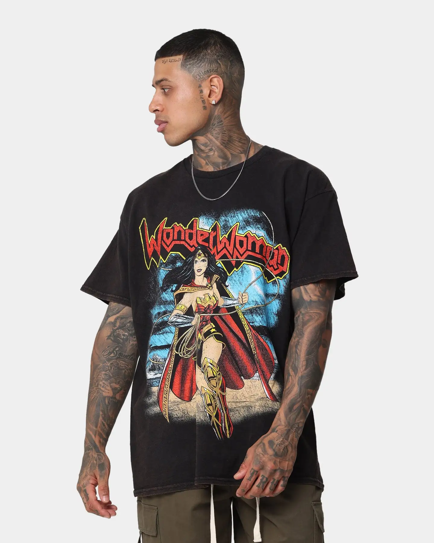 Goat Crew X DC Wonder Woman Metal Vintage T-Shirt Black Wash