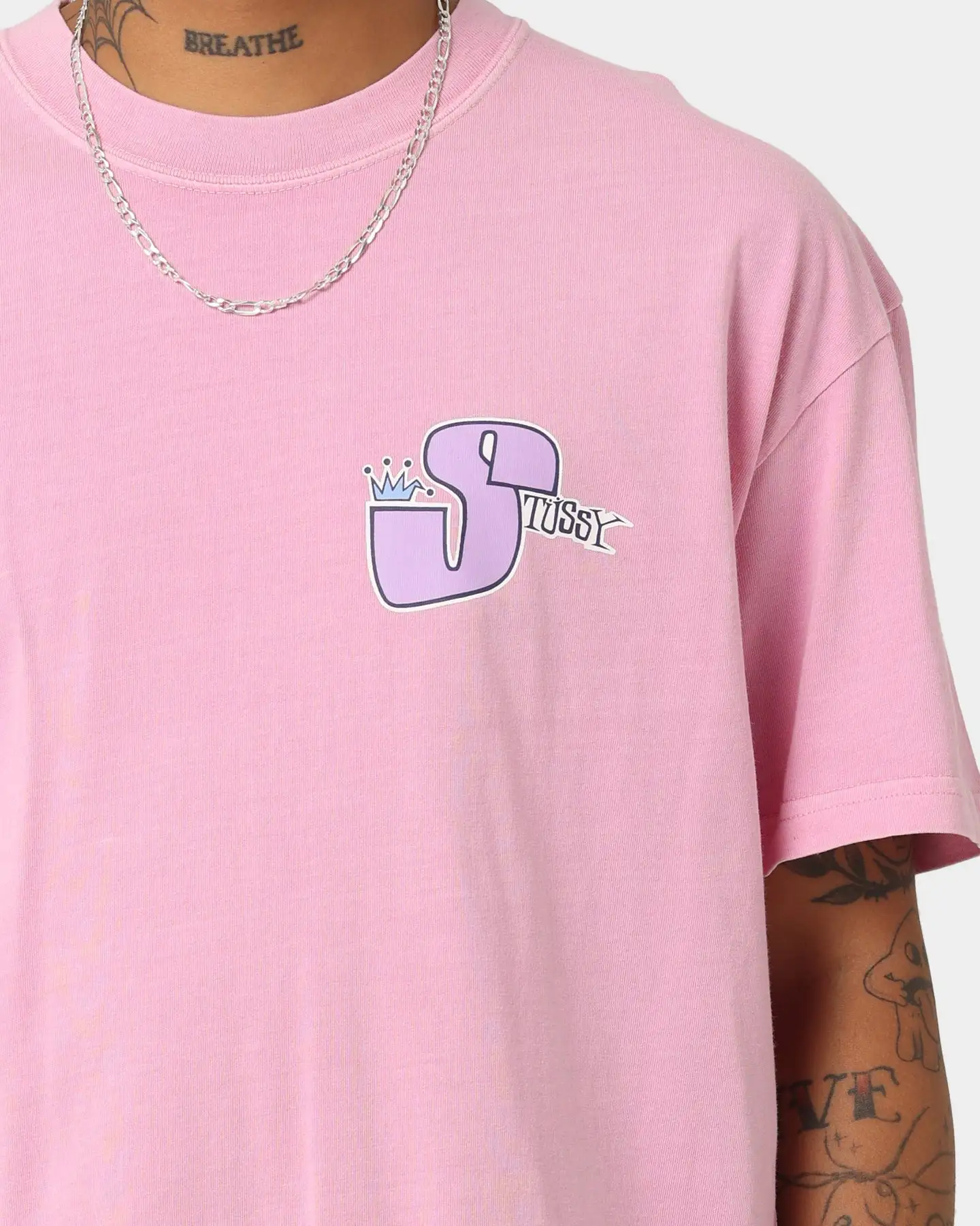 Stussy Phat S 50-50 T-Shirt Pigment Candy Pink - Image 4