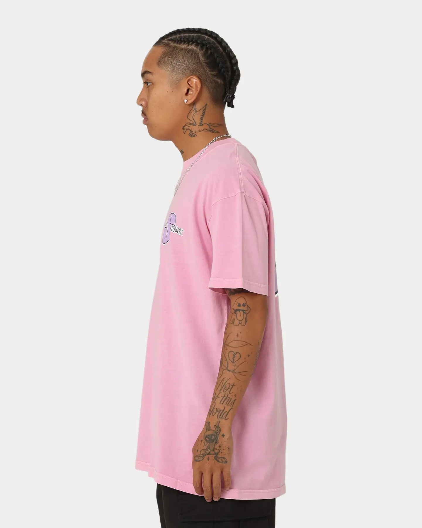 Stussy Phat S 50-50 T-Shirt Pigment Candy Pink - Image 7