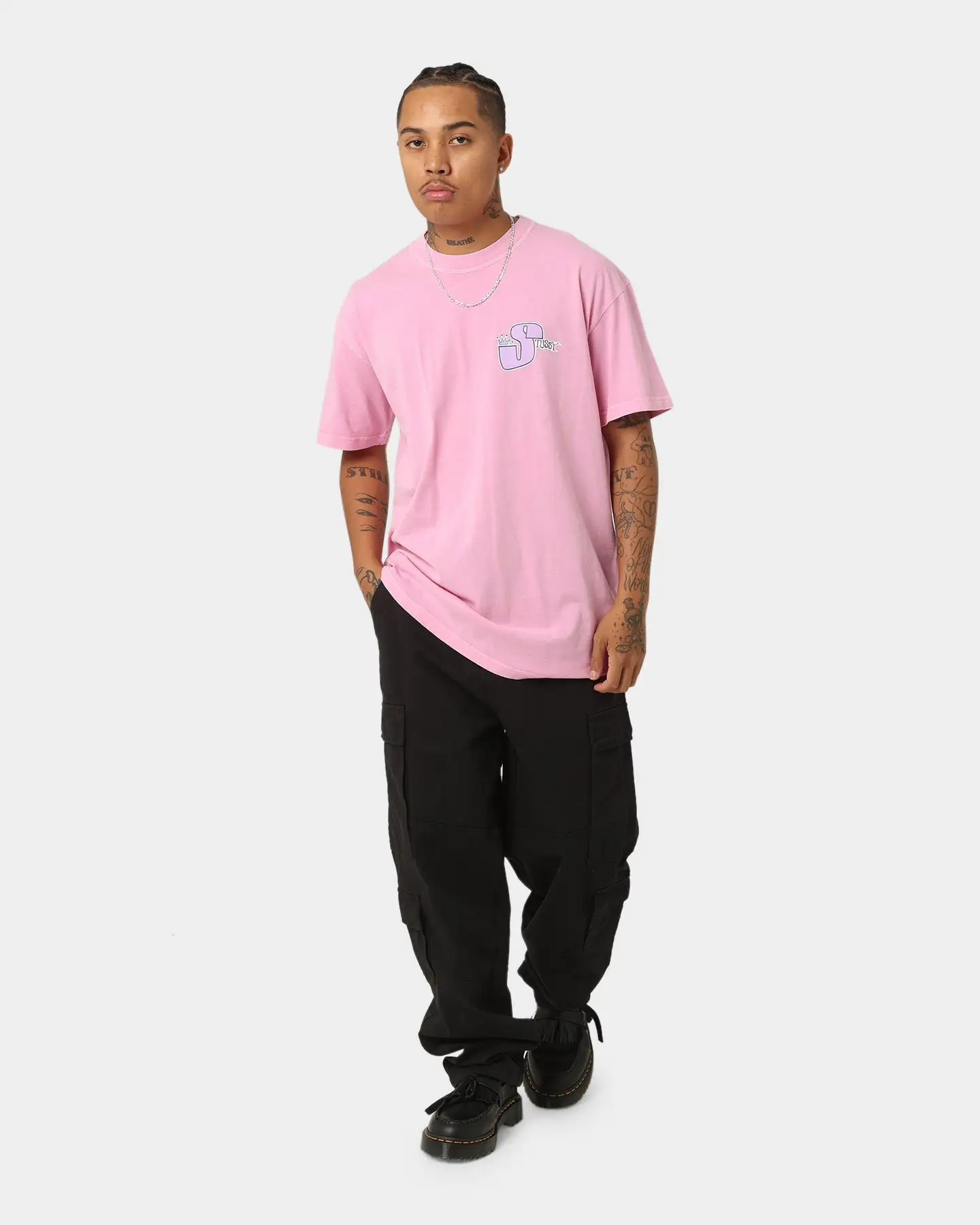 Stussy Phat S 50-50 T-Shirt Pigment Candy Pink - Image 8