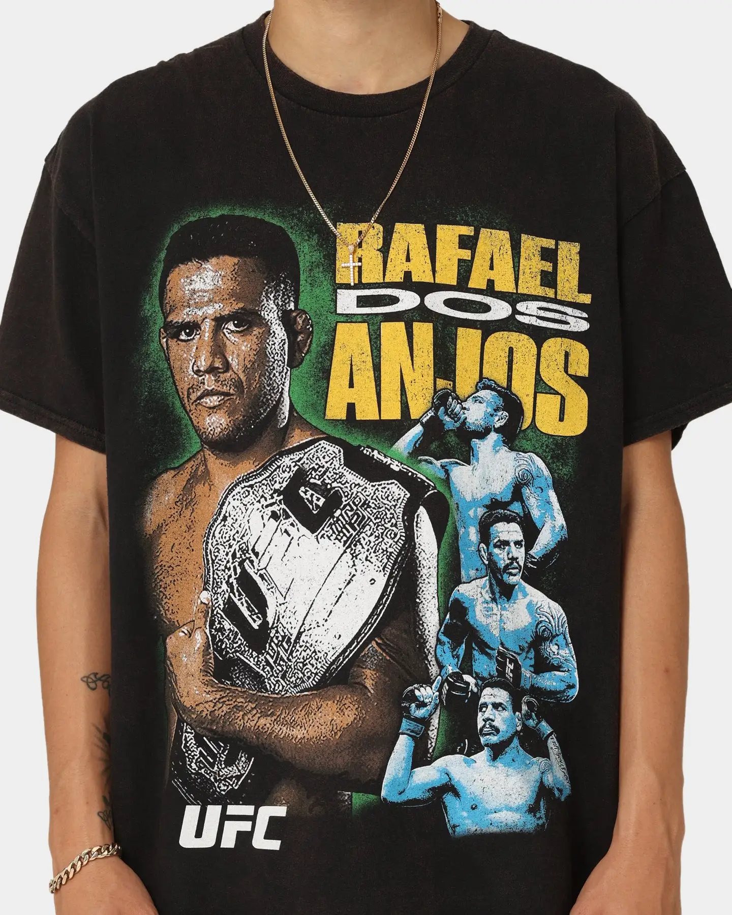 Goat Crew X UFC Rafael Dos Anjos Vintage T-Shirt Black Wash - Image 3