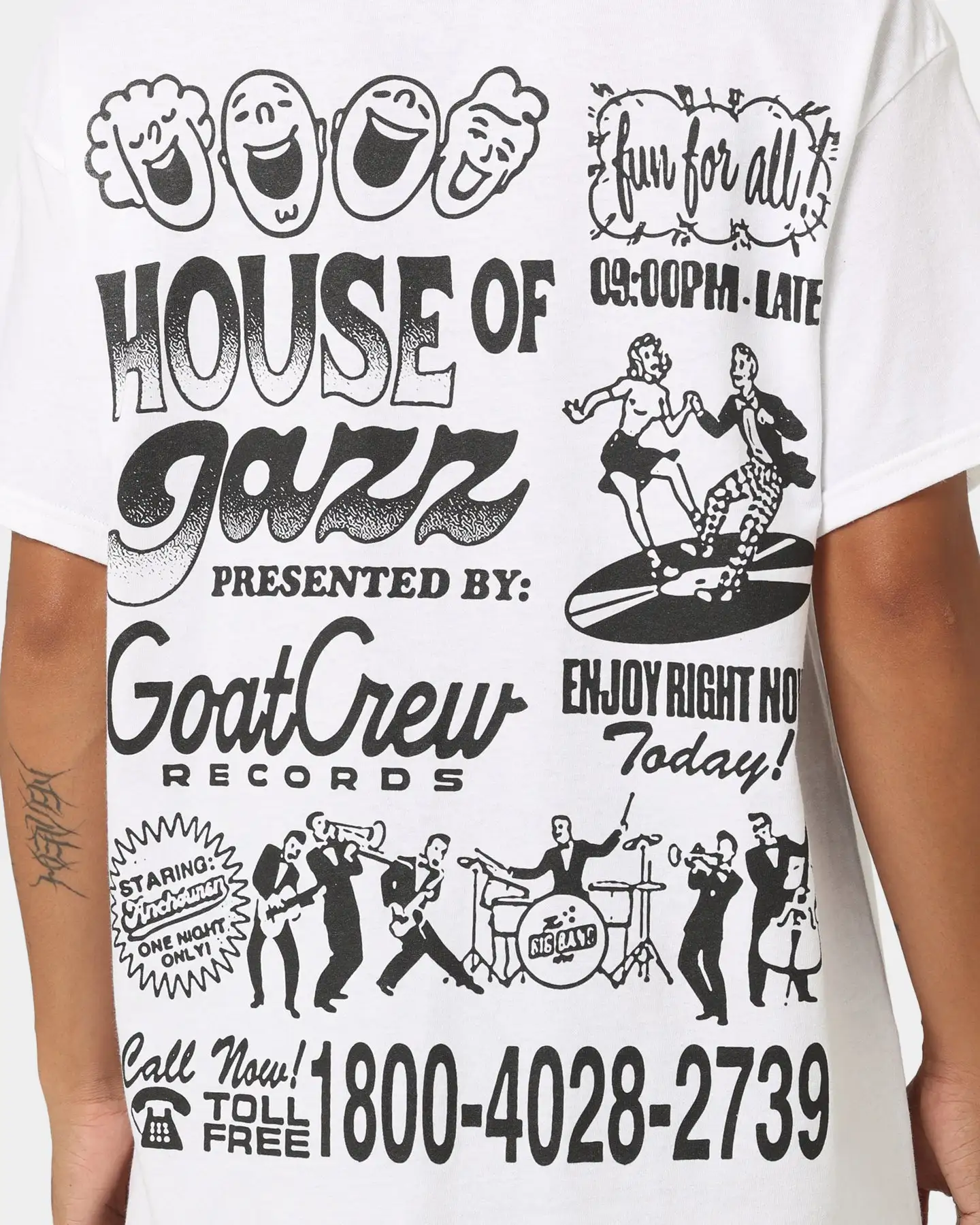 Goat Crew House Of Jazz T-Shirt White - Image 5