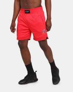 Saint Morta Warrior Basketball Shorts Red