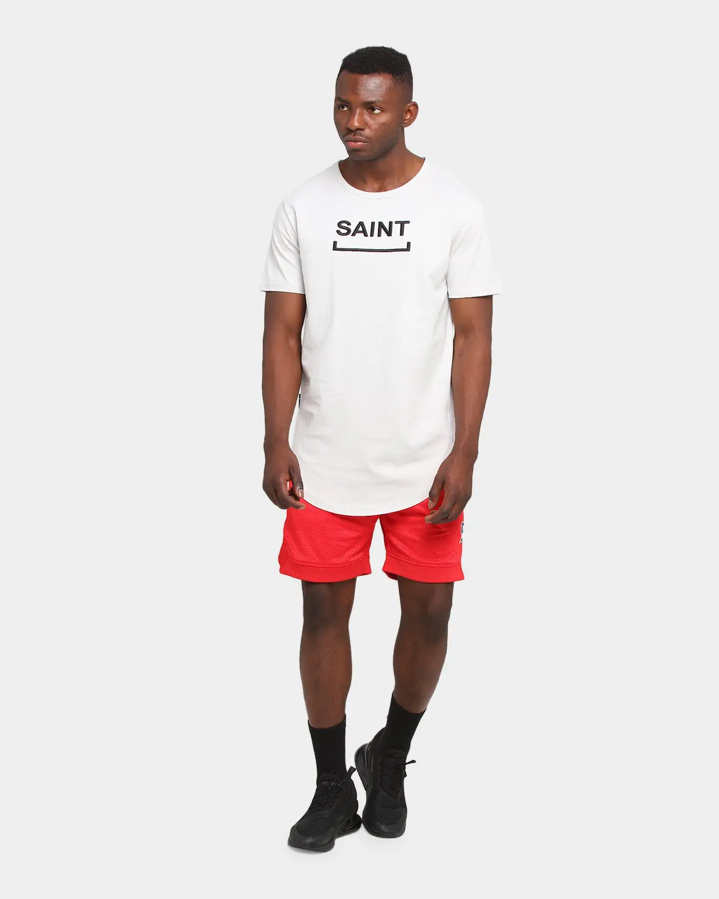 Saint Morta Warrior Basketball Shorts Red - Image 2