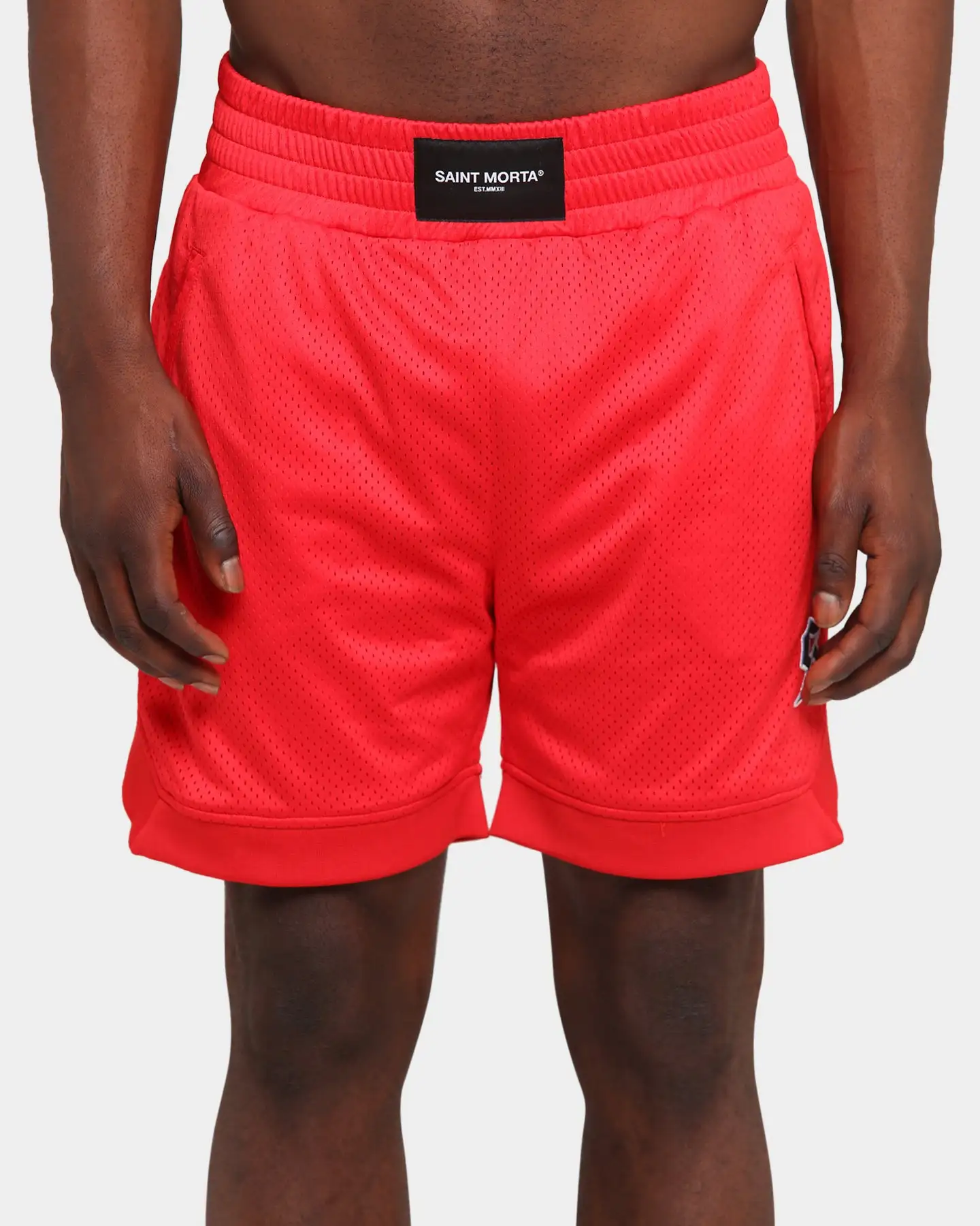Saint Morta Warrior Basketball Shorts Red - Image 4