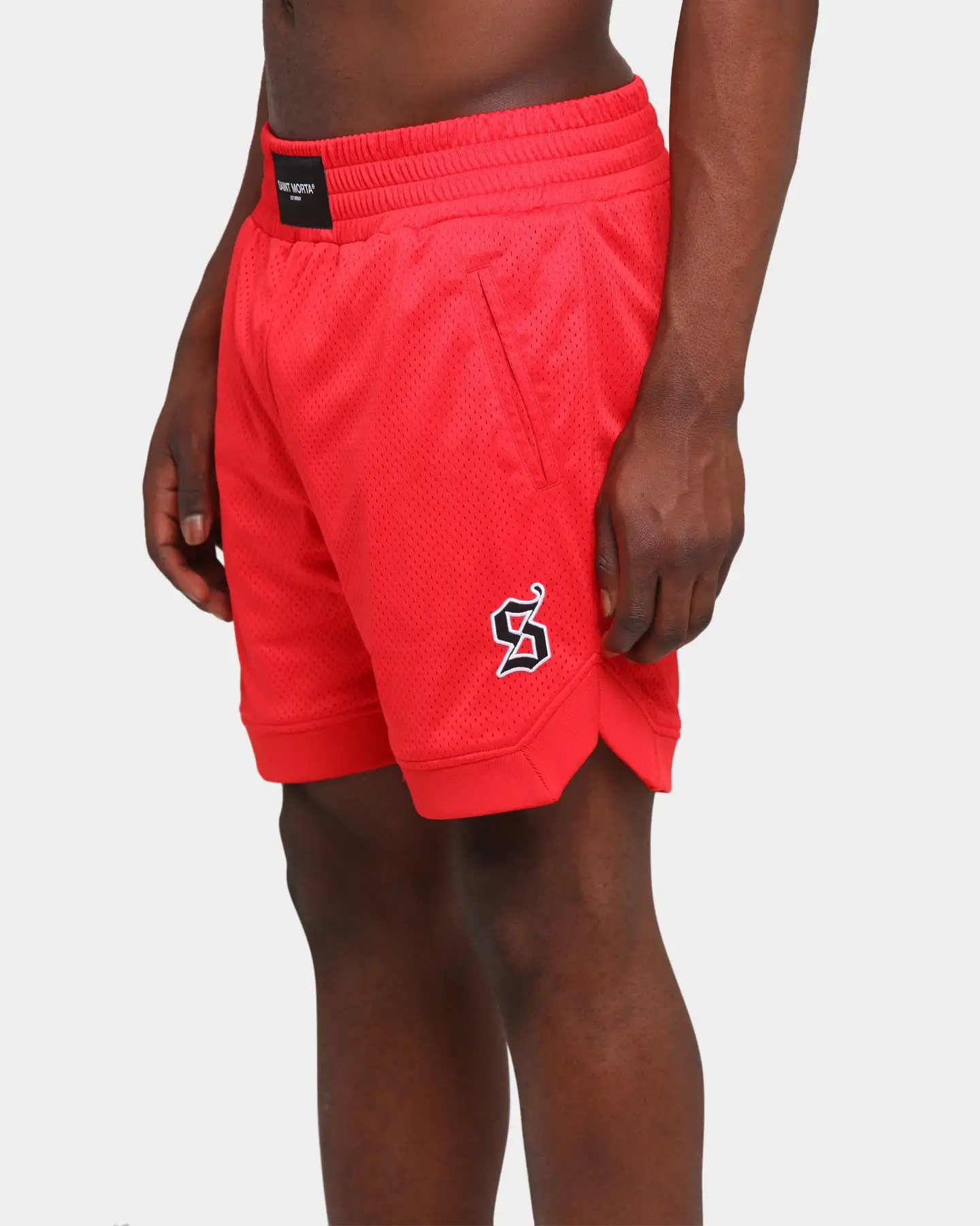 Saint Morta Warrior Basketball Shorts Red - Image 7
