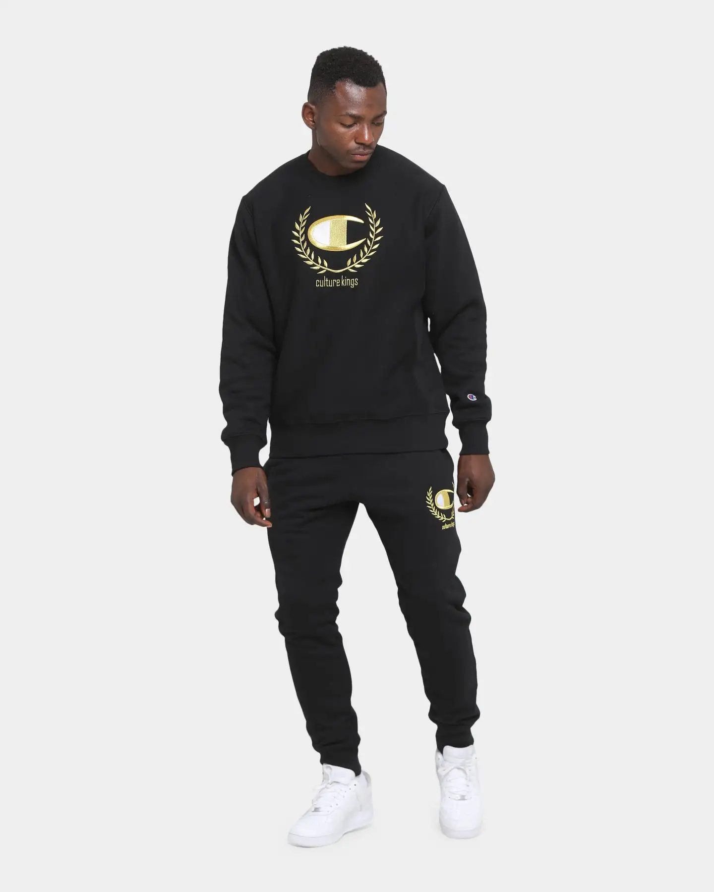 Champion Champion X Culture Kings Rev Weave Joggers Black/Gold - Image 2