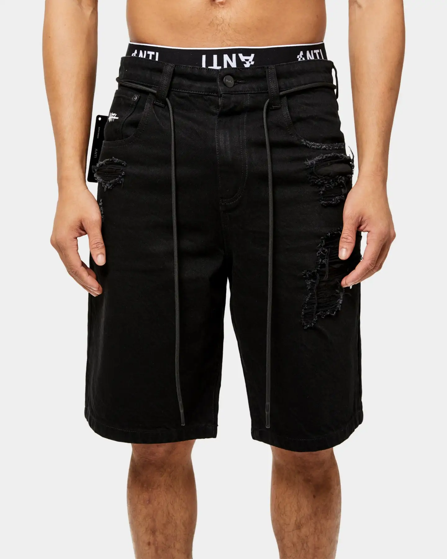 The Anti Order Post War Denim Shorts Black - Image 7