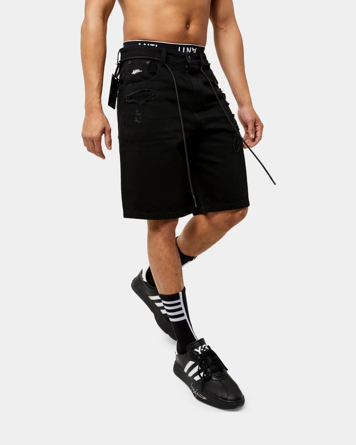 The Anti Order Post War Denim Shorts Black - Image 9