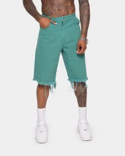 XXIII Frayed Wide Leg Shorts Hunter Green