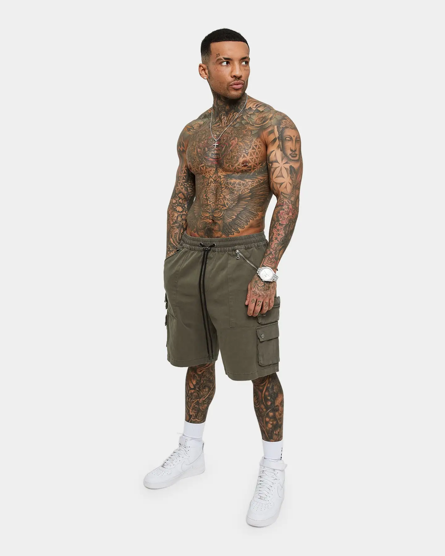 Saint Morta Desolation Cargo Shorts Army Green - Image 2