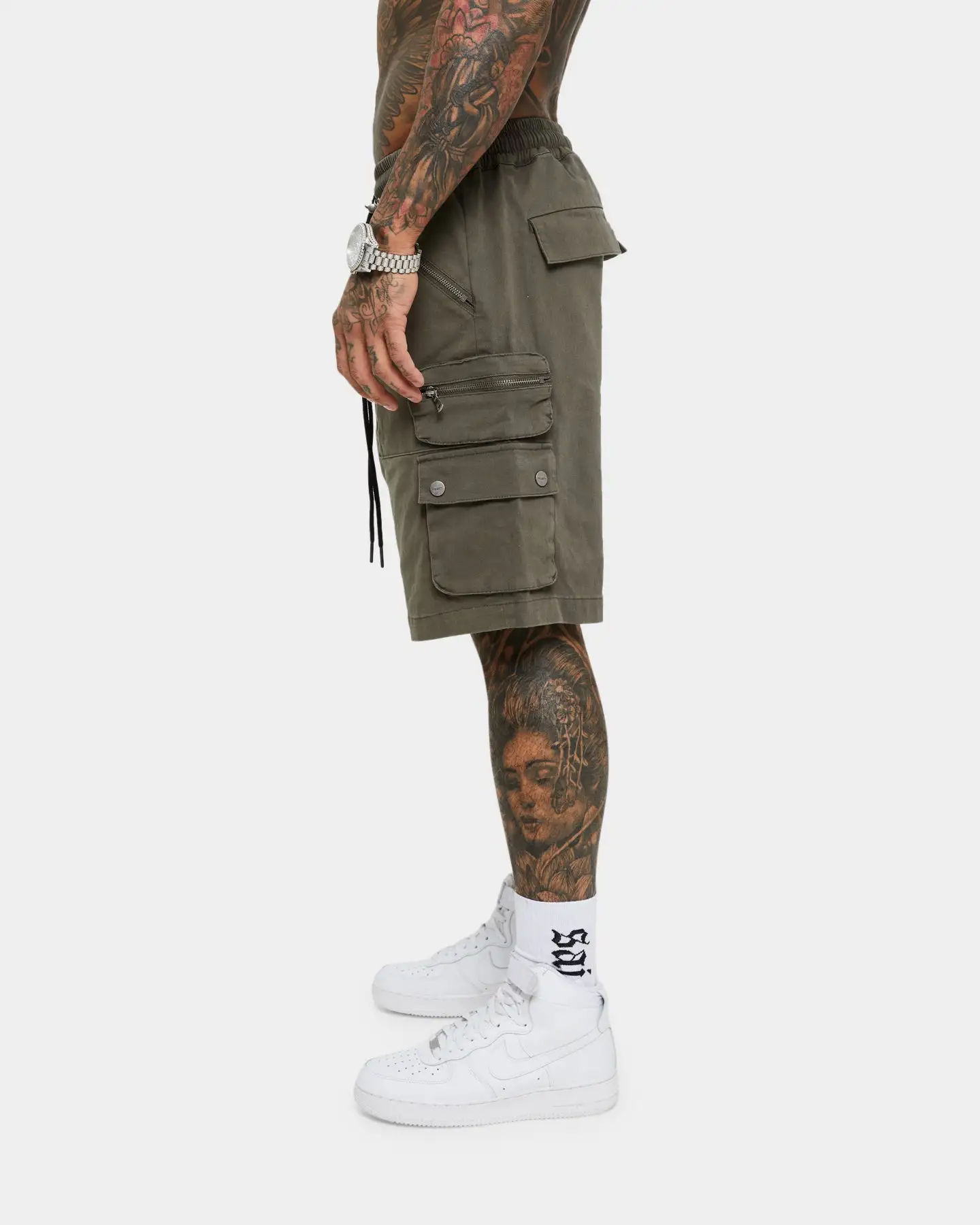 Saint Morta Desolation Cargo Shorts Army Green - Image 4