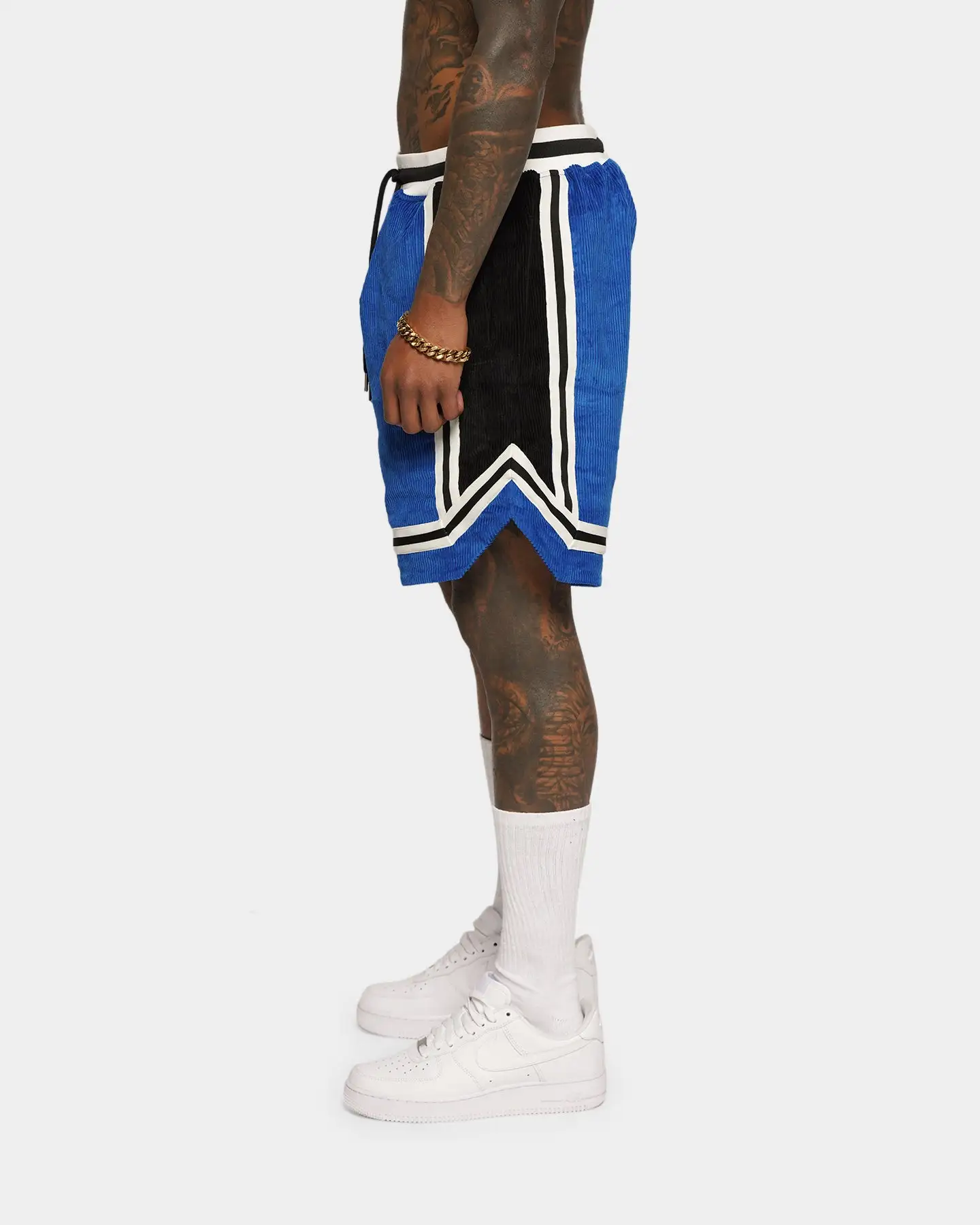 XXIII Arklow Corduroy Basketball Shorts Blue/Black - Image 4